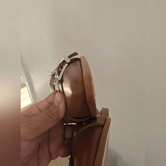 Quince Italian Leather Bold Buckle Slingback Flat Size 8 - Picture 5 of 12